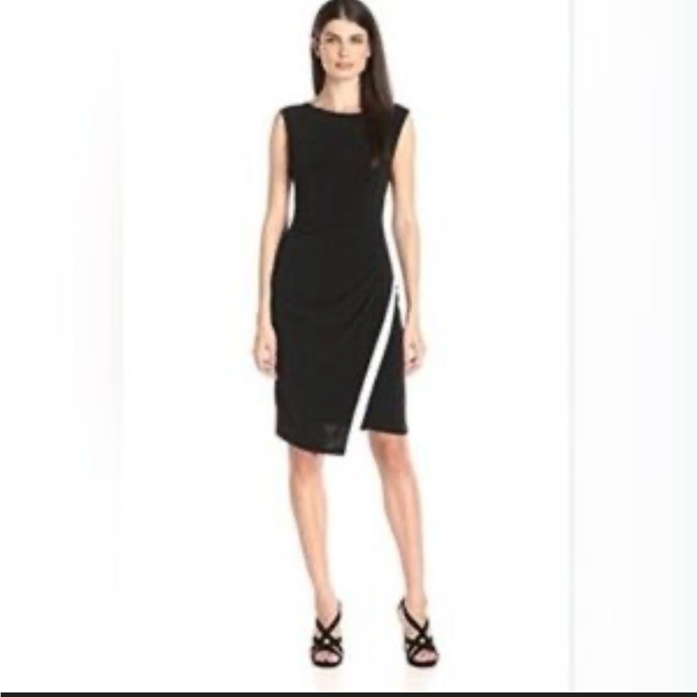 Calvin Klein Black Dress with White Accent